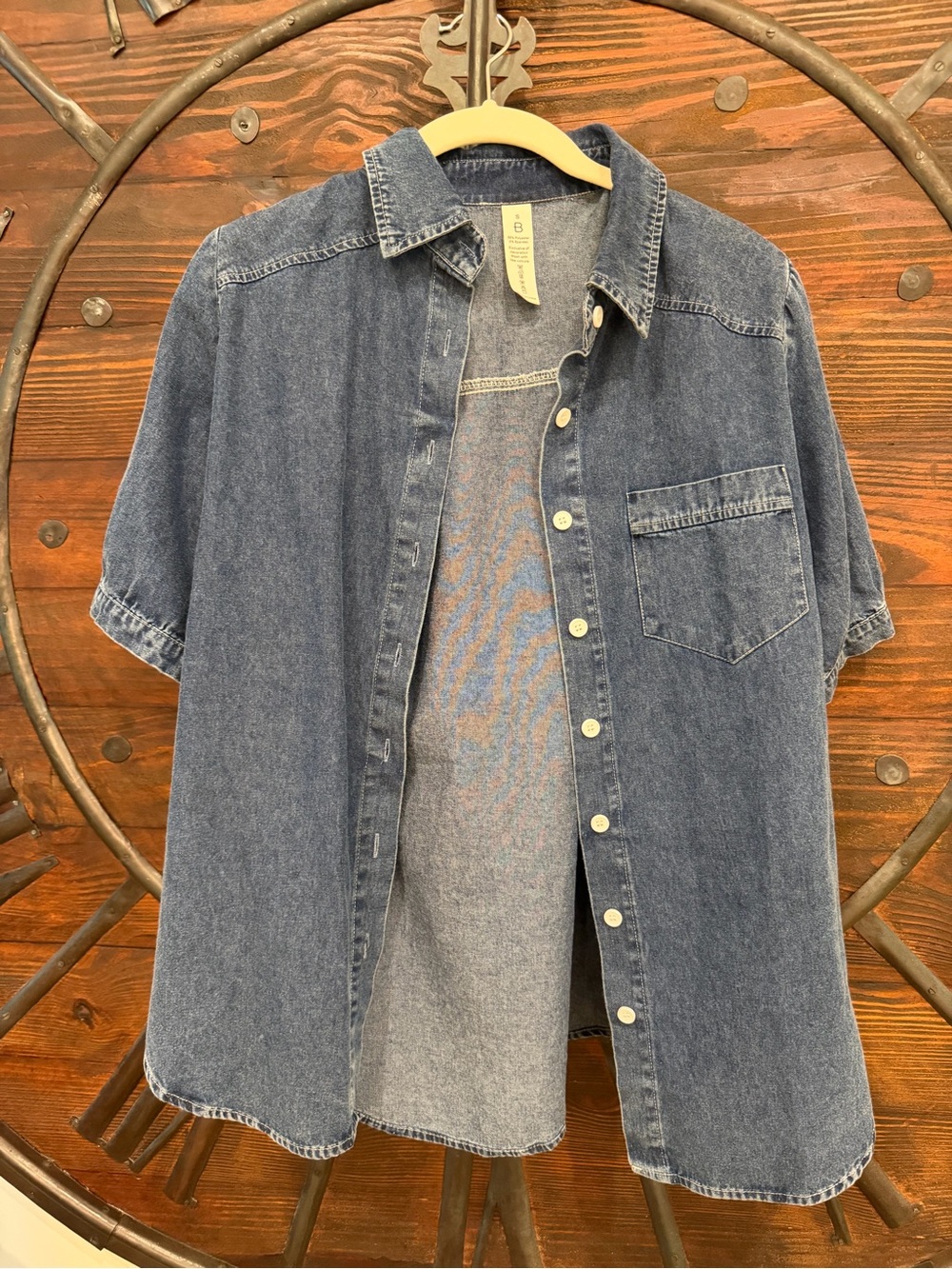 Bala Blue Short-Sleeve Denim Button-Down Shirt